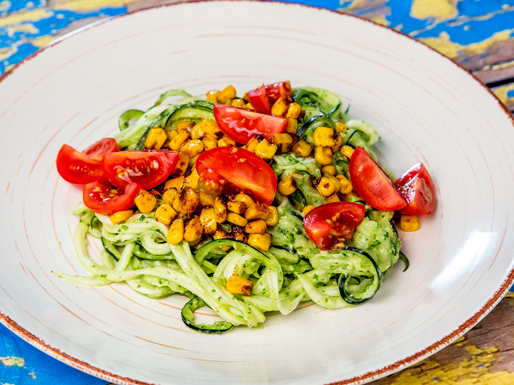 Zucchini Salad with Avocado Dressing