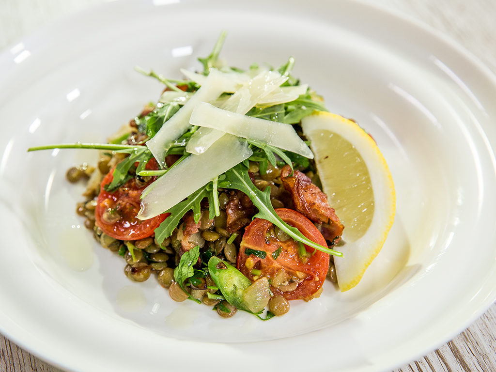 Warm Lentil and Tomato Salad