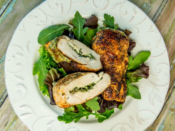 Cream Cheese and Spinach Filled Chicken Breast