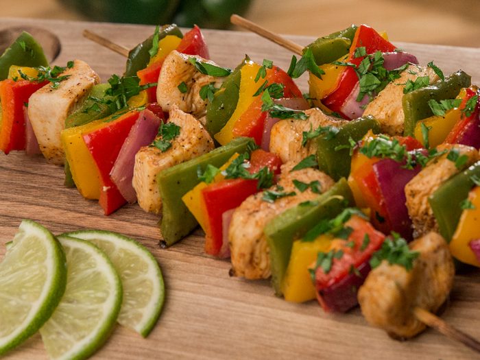 Roasted Chicken and Bell Pepper Skewers