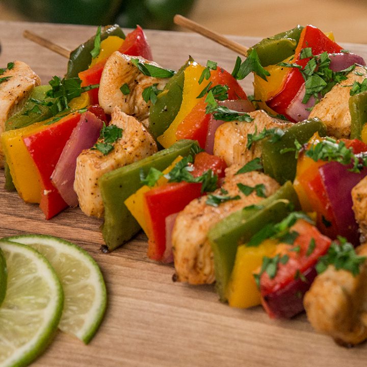 Roasted Chicken and Bell Pepper Skewers
