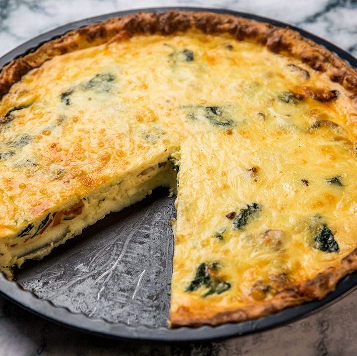 Veggie and Egg Tart in a Potato Crust