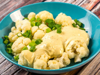 cauliflower salad with garlic and mustard mayonnaise
