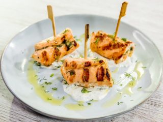 Grilled Salmon and Dill Rolls