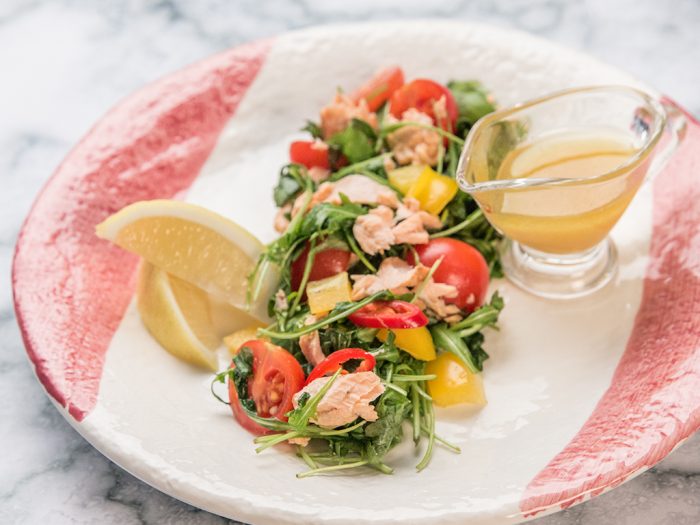 Roasted Salmon and Arugula Salad