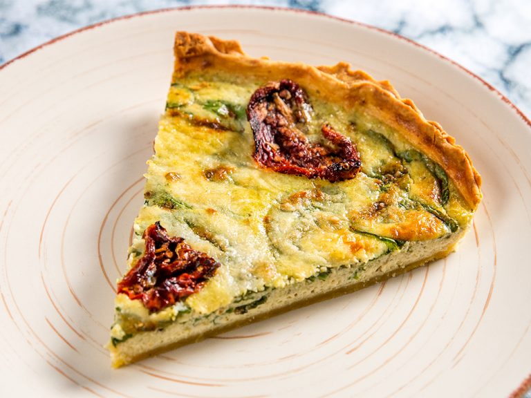 SunDried Tomato and Spinach Quiche