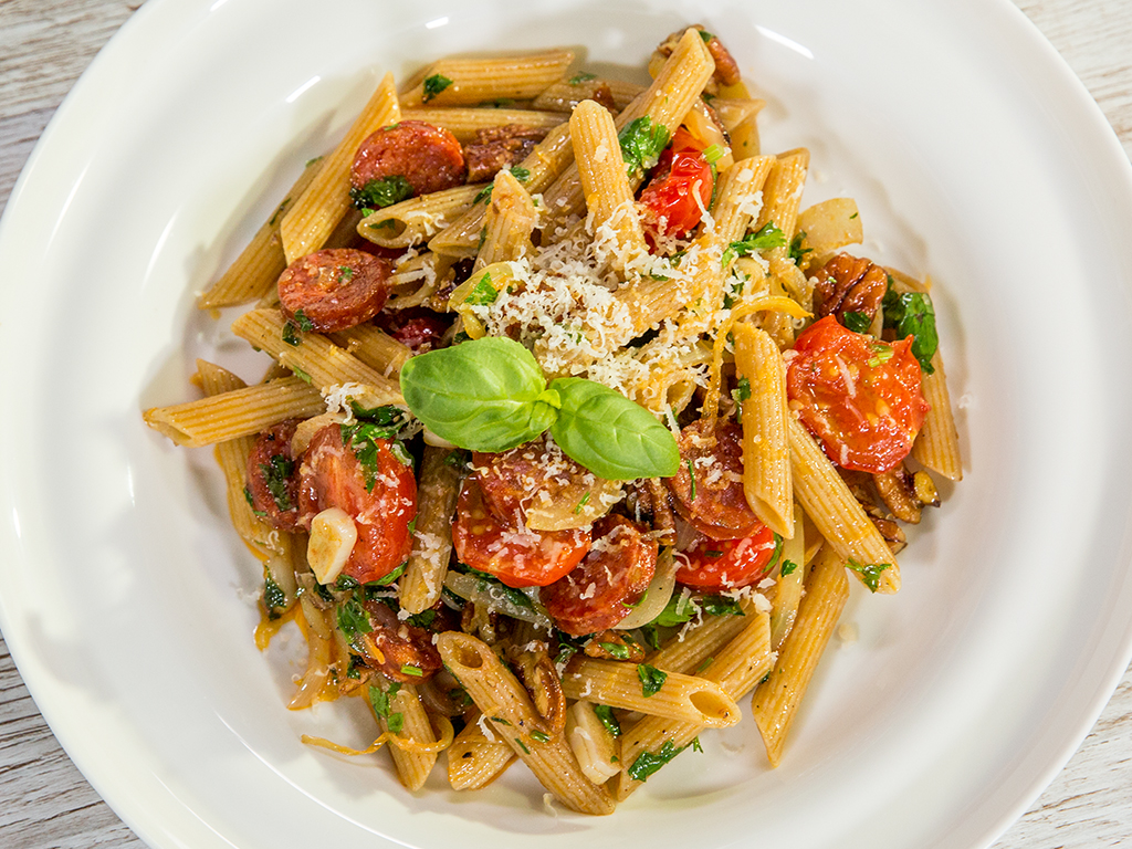 Chorizo and Cherry Tomato Penne