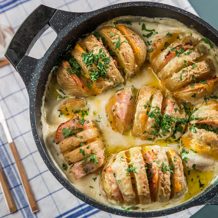 Loaded Hasselback Potatoes