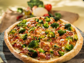 Bacon and Broccoli Pizza