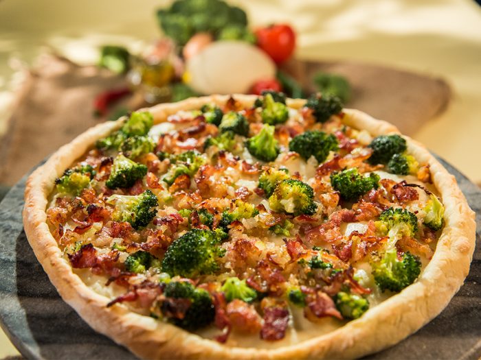 Bacon and Broccoli Pizza