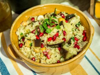 Eggplant, Chickpeas and Couscous Stew