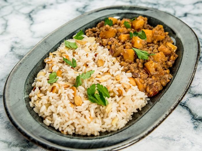 Lentil and Sweet Potato Dahl with Rice