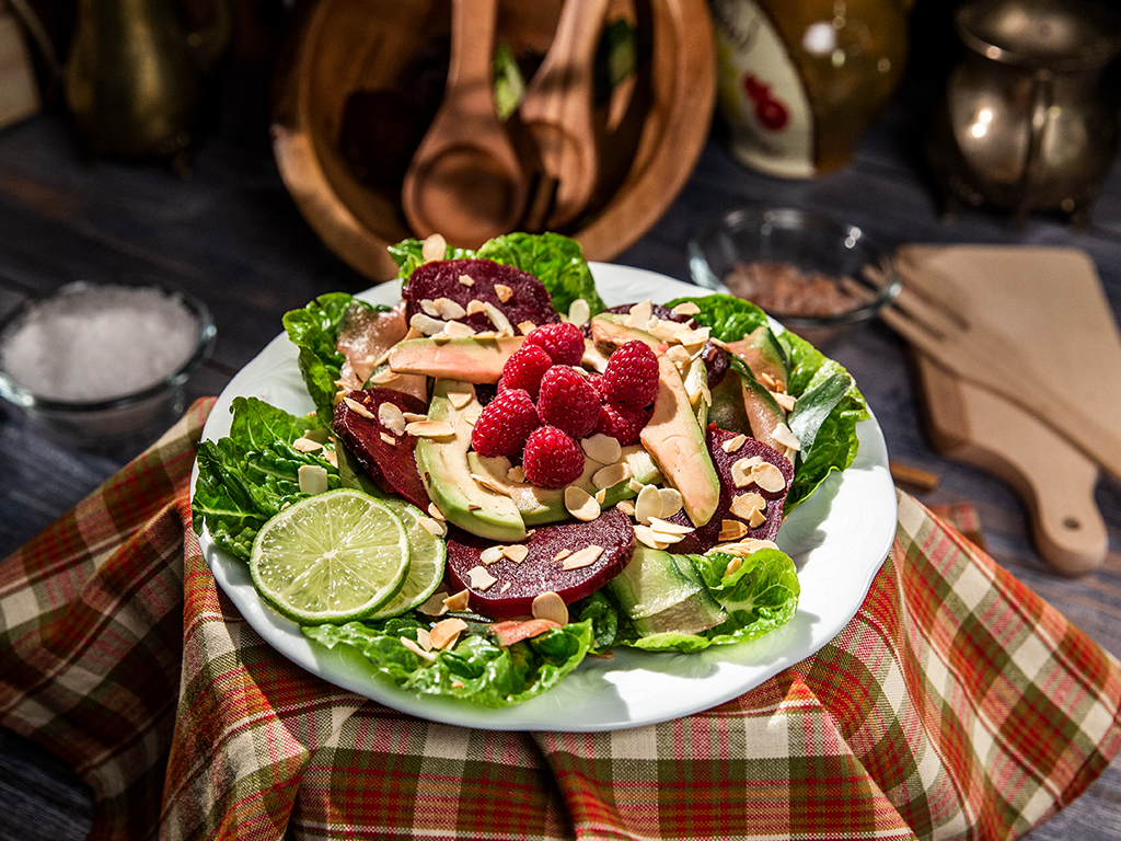 Cucumber, Avocado, and Beet Salad