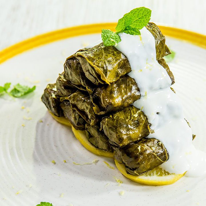 Rice and Vegetable Stuffed Vine Leaves