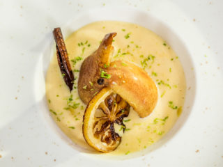 Caramelized Pears with Creme Anglaise