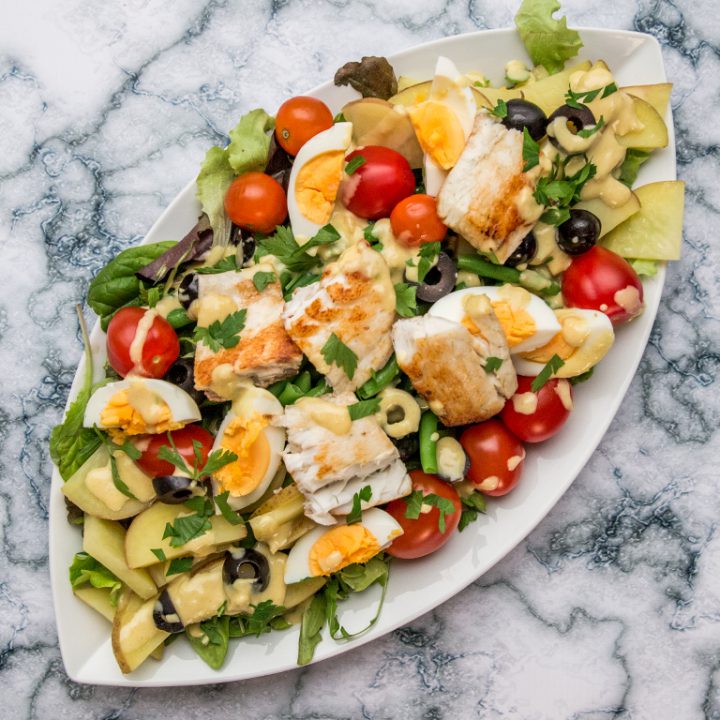 Pan-Fried Sea Bass with Salade Nicoise