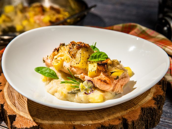 Baked Salmon with Tropical Fruit Sauce