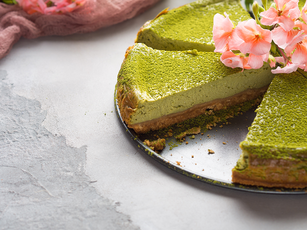 Dairy Free And Delicious Matcha Cheesecake