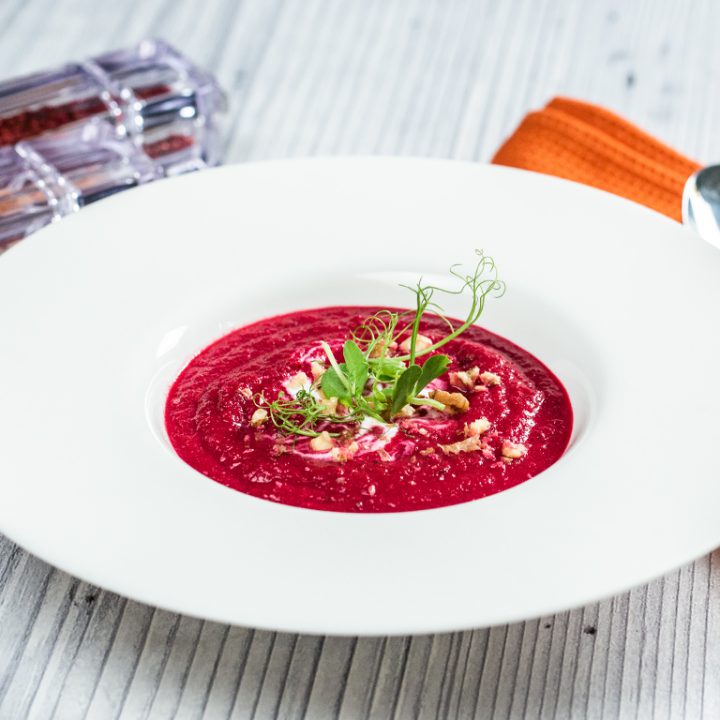 Beetroot and Leek Cream Soup