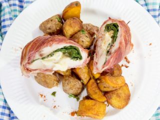 Bacon-Wrapped Cheesy Chicken Breast with Potatoes
