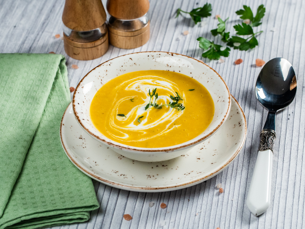 Roasted Butternut Squash and Potato Cream Soup