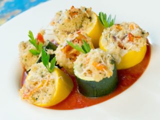 Bulgur-Stuffed Zucchini