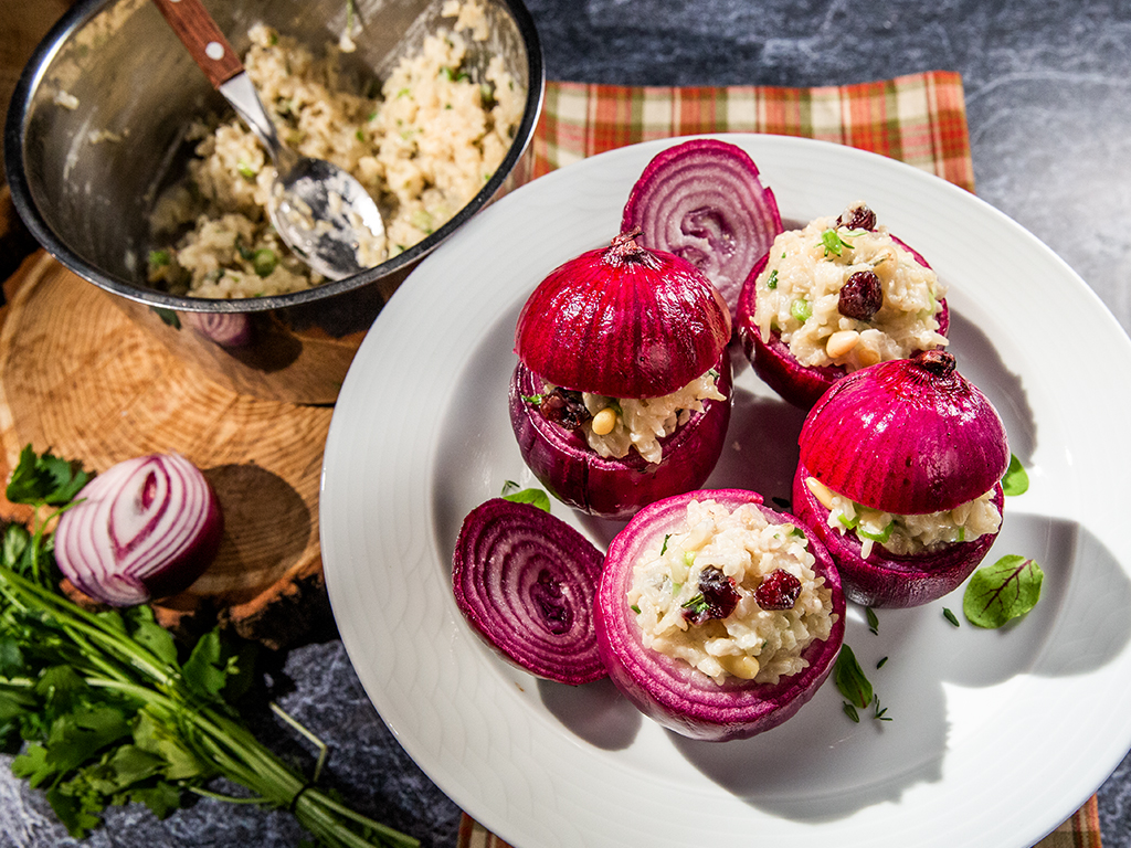 Stuffed Red Onions