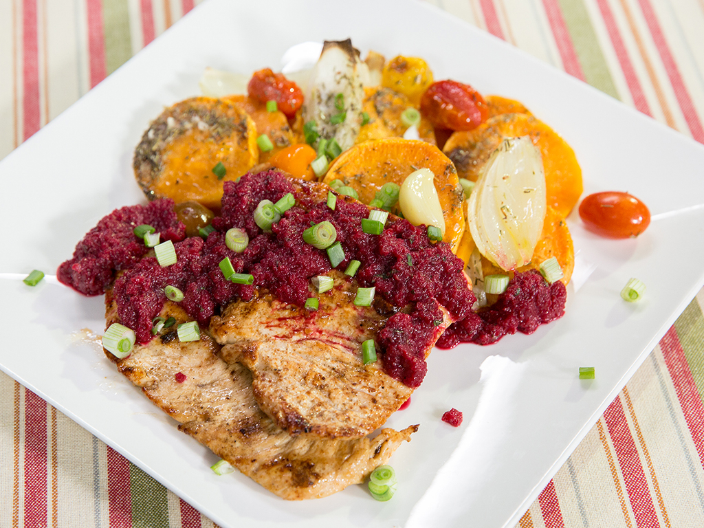 Sweet Potato and Turkey Breast with Beetroot Sauce So Delicious
