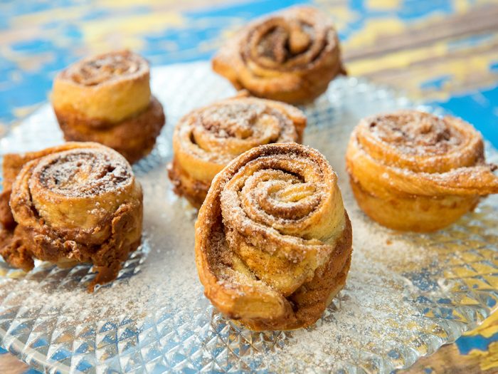 Cinnamon and Peanut Butter Puff Pastry Roll-Ups