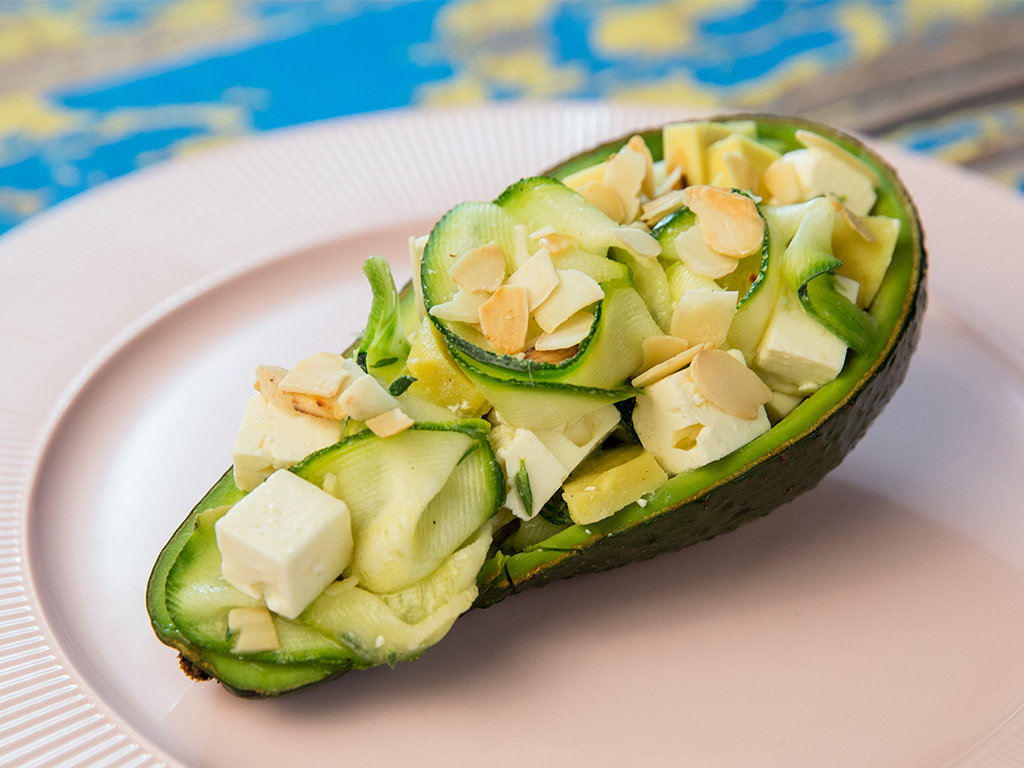 Zucchini and Feta-Stuffed Avocado