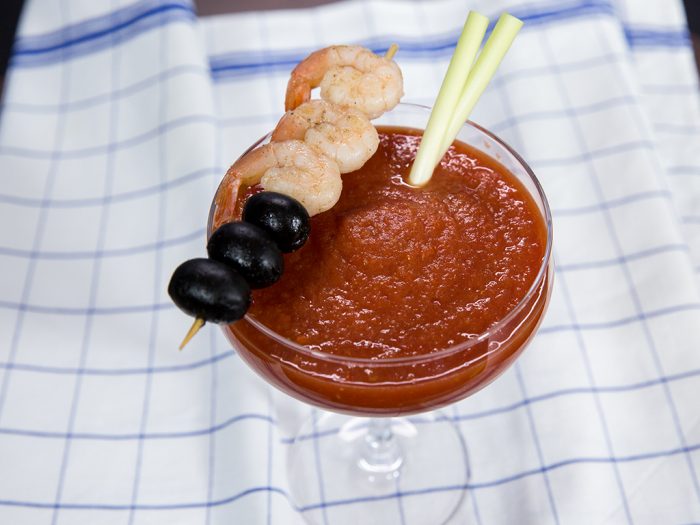 Shrimp and Tomato Vodka Cocktail