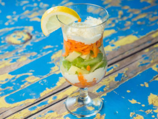 Apple and Carrot Creamy Salad in a Glass