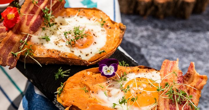 Baked Sweet Potato Egg Boats