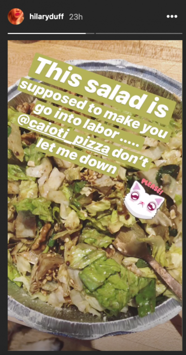 A Labor-Inducing Salad? Hillary Duff Is Betting on It