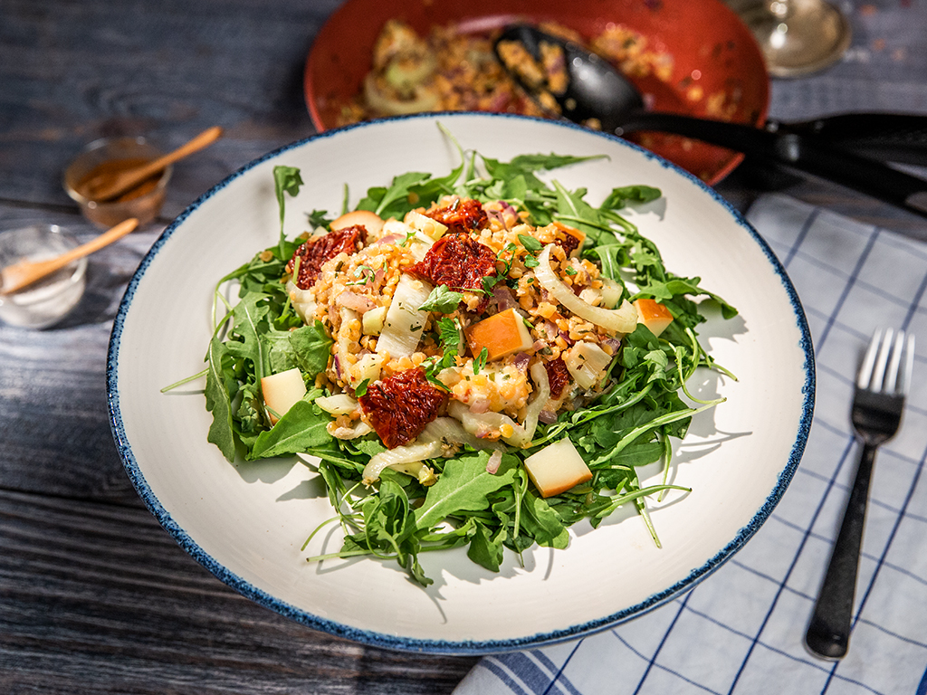 Warm Lentil Salad with Smoked Mozzarella So Delicious