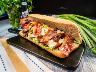 Pork and Mushroom Ciabatta Sandwich
