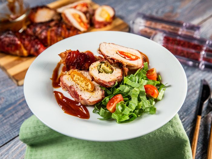 Cheesy Jalapeno-Stuffed Chicken Breast Wrapped in Bacon