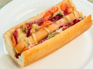 Beet and Mayonnaise Baguette Hot Dog