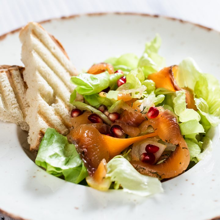 Marinated Salmon and Pear Salad