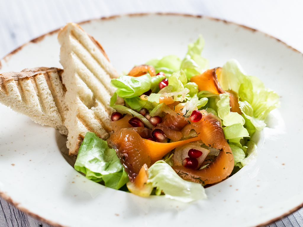 Marinated Salmon and Pear Salad