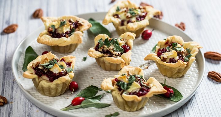 Chicken, Brie and Cranberry Jam Tartlets