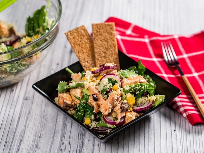 Salmon and Couscous Salad with Lemon Honey Dressing