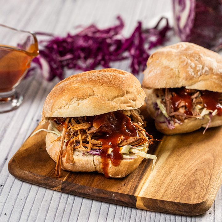 Pulled Pork and Coleslaw Burger