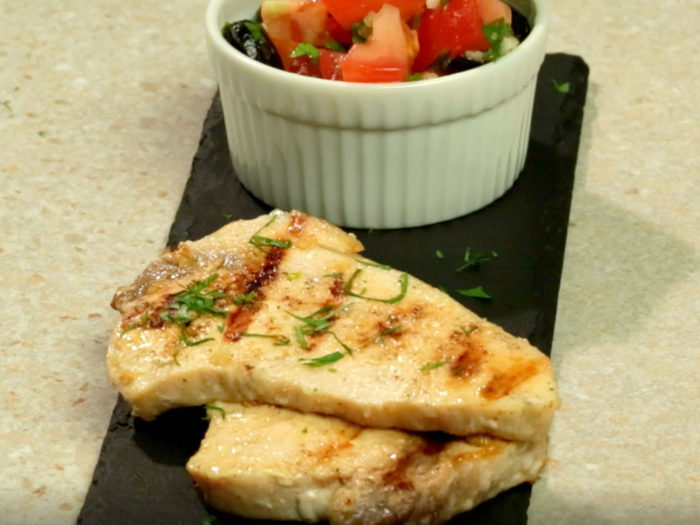 Grilled Swordfish With Mediterranean Salad