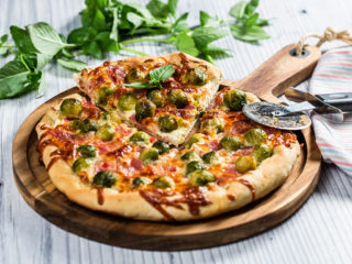 Ricotta, Bacon and Brussels Sprouts Pizza