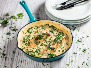Creamy Salmon with Spinach