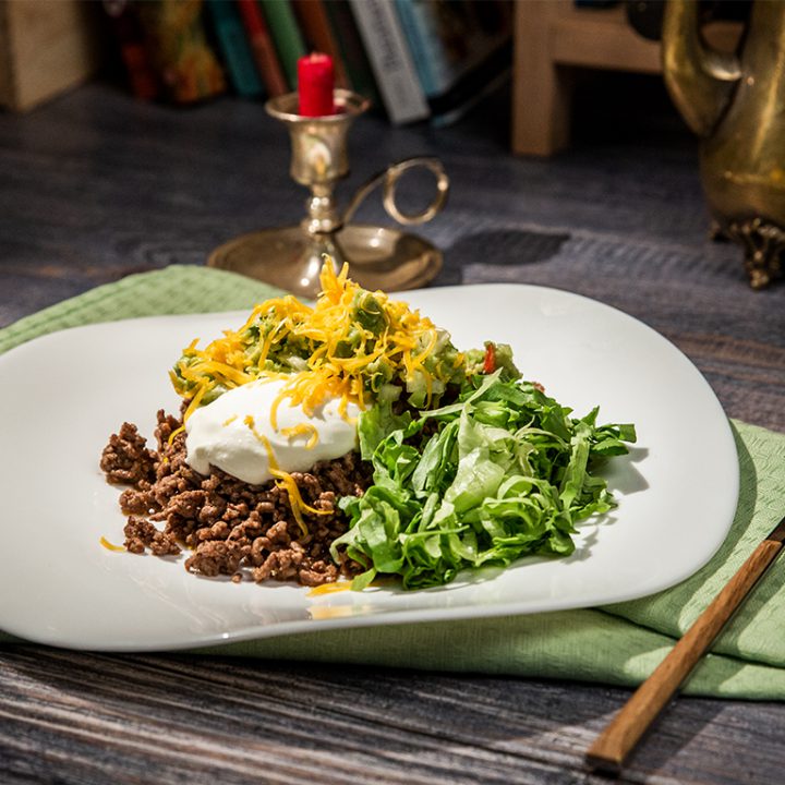 Taco Ground Beef with Avocado Salad