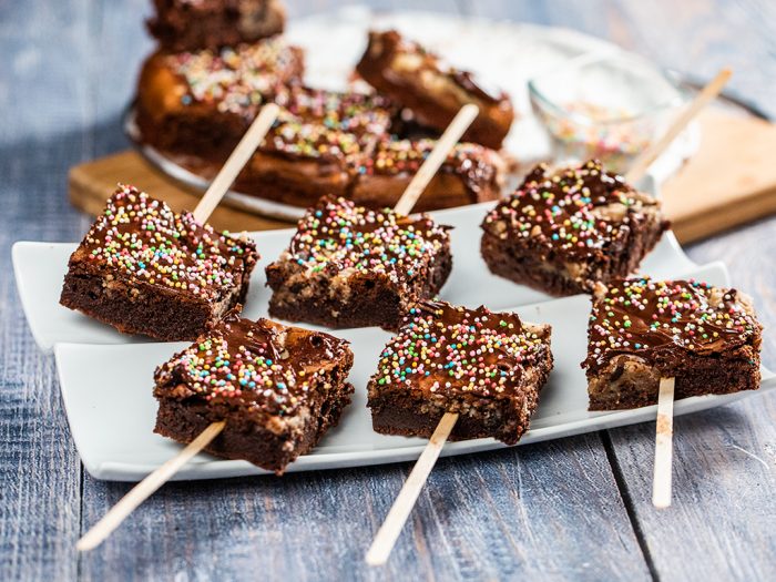 Nutella Brownies on a Stick