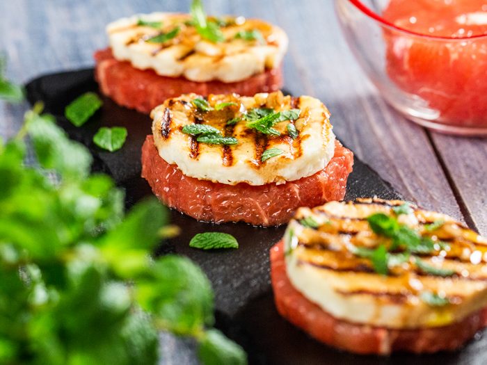 Grilled Halloumi with Grapefruit