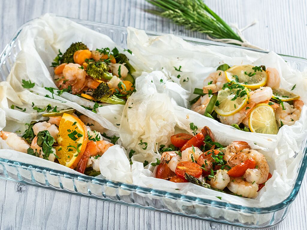 Shrimp and Veggies en Papillote